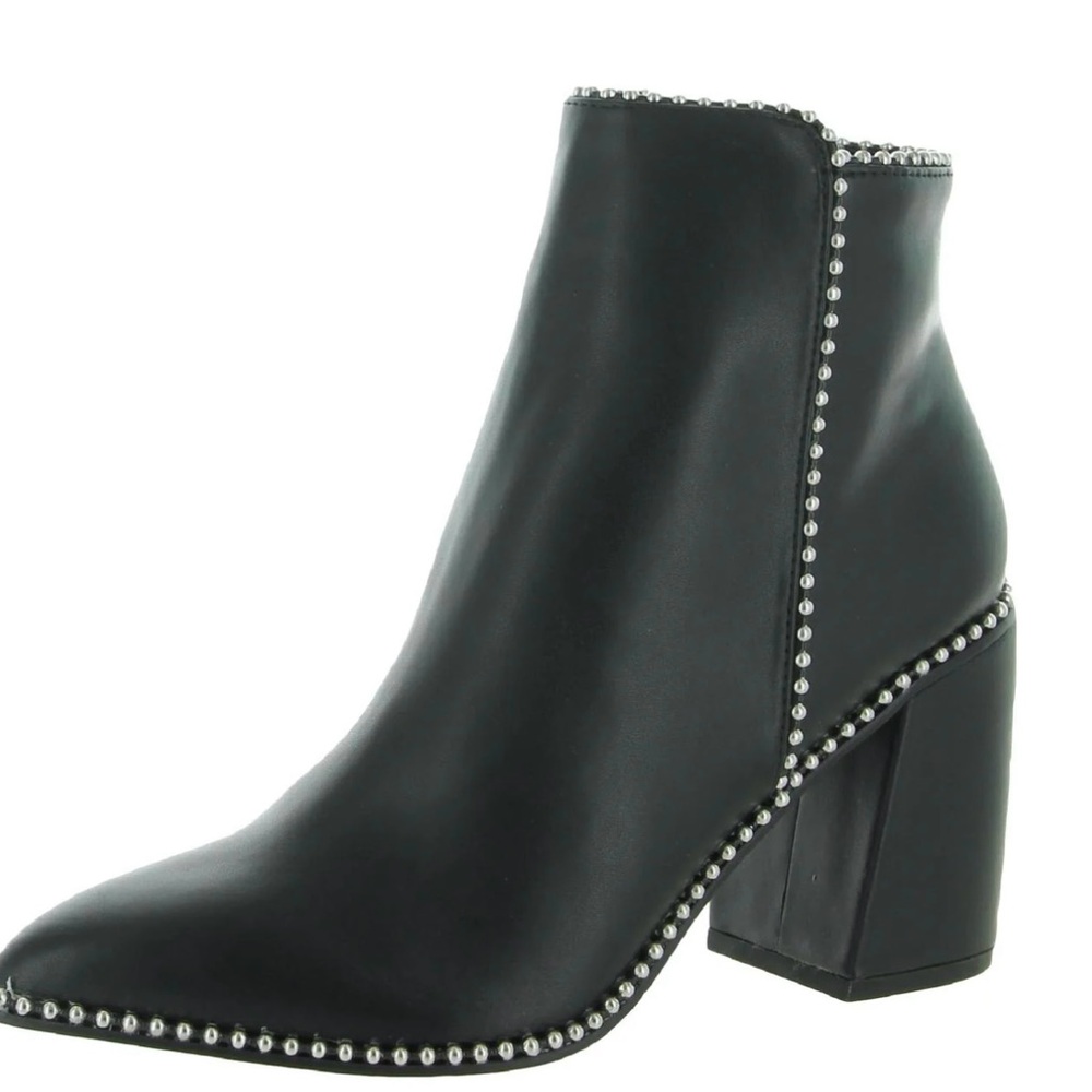 Steve Madden Black Heeled Boots with Silver Studs
